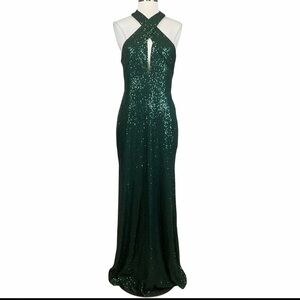 Laundry By Shelli Segal Green Sequin evening Dress